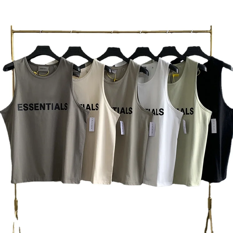 

Essentials Men's Tank Top for Man Sleeveless Shirt 100%1:1 Loose Vest Male Basketball Gym Bodybuilding Hip Hop Sports T-shirts