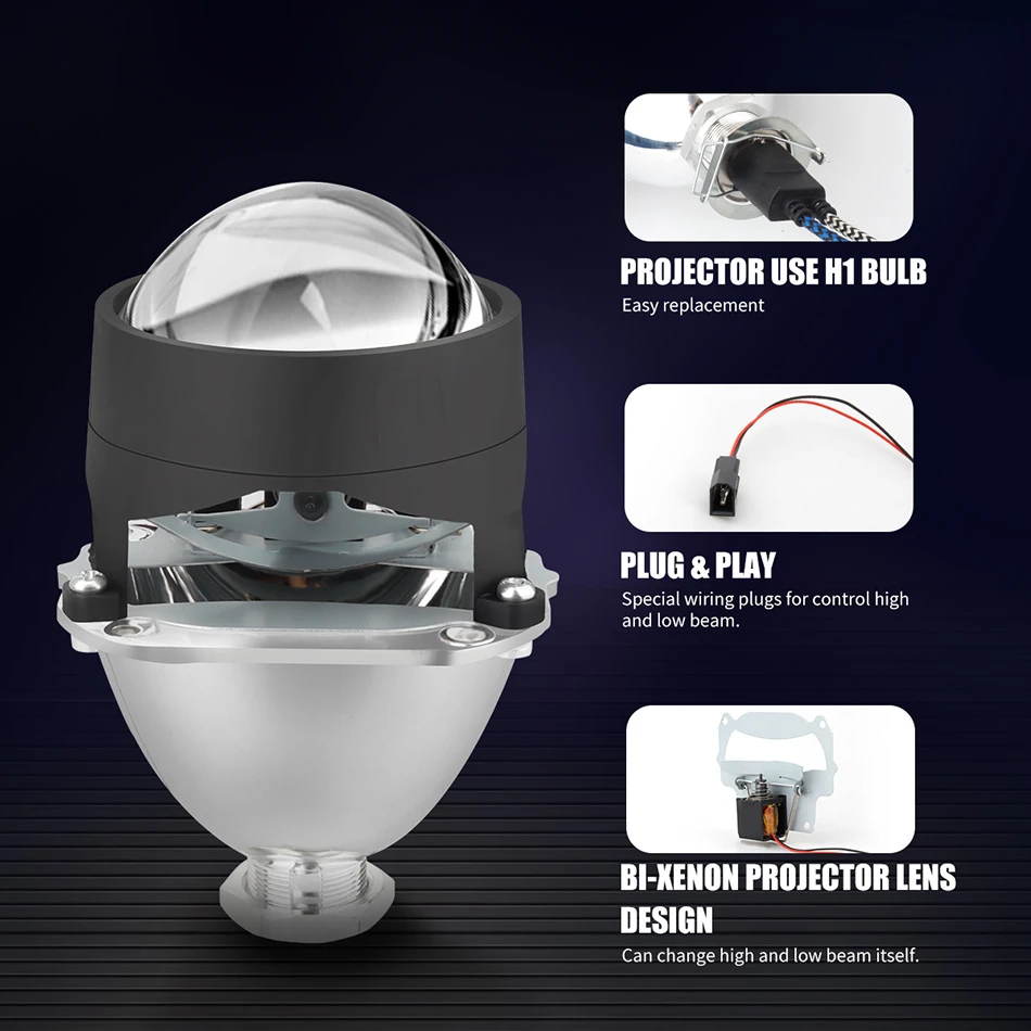 AILEO 2 Шт. Мини Биксеноновые HID Линзы Для Проектора