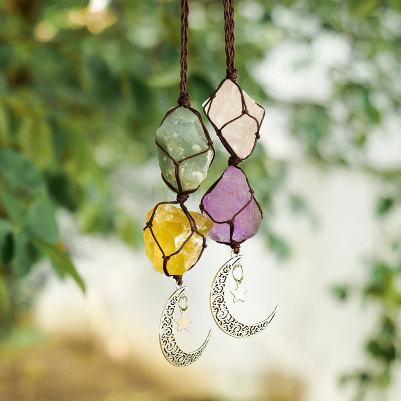 5 шт. подвеска из розового кристалла с натуральным аметистом для автомобиля