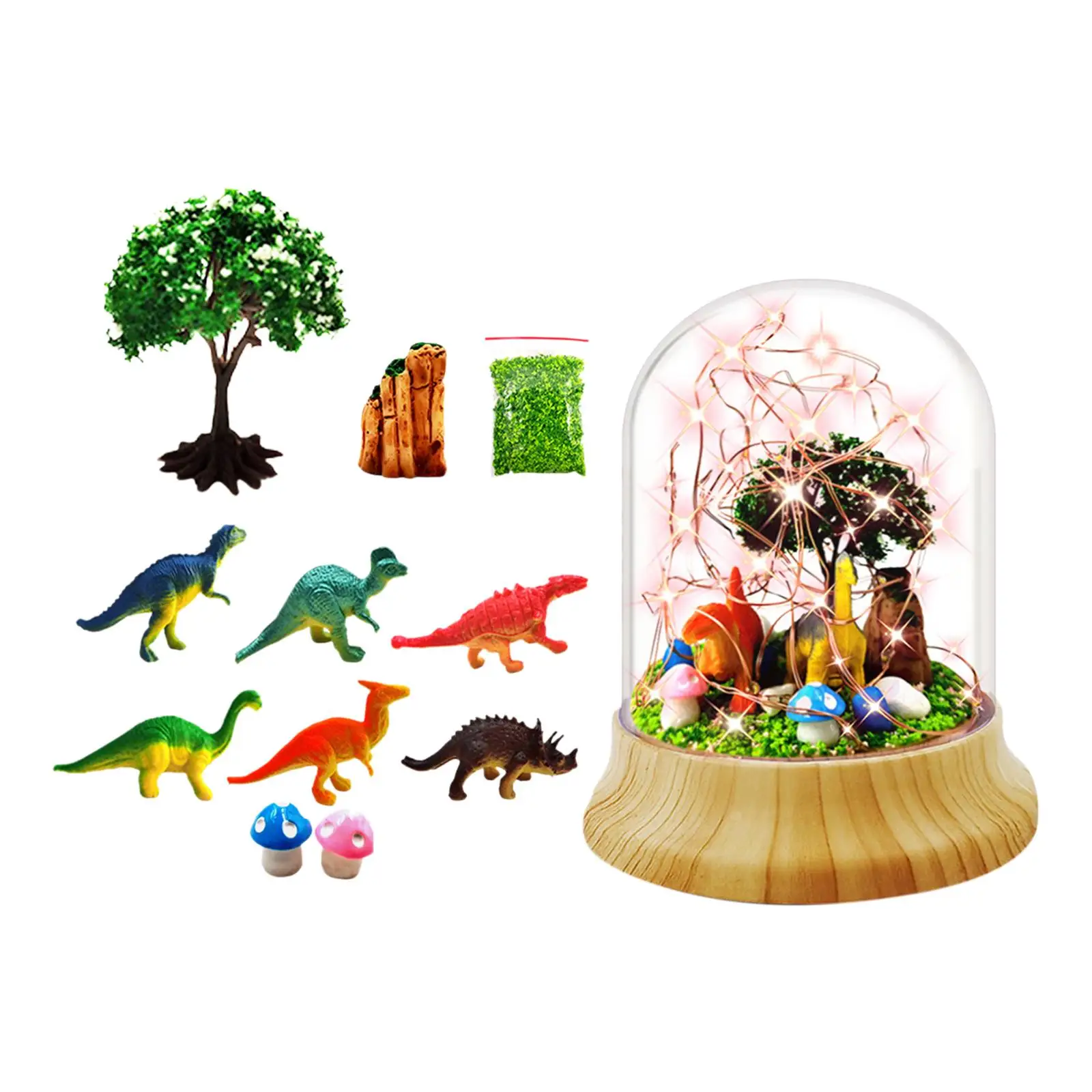

Dinosaur Night Lights DIY Material Artificial Table Centerpiece NightStand Light for Living Room Mother Day Bedroom Wedding Gift