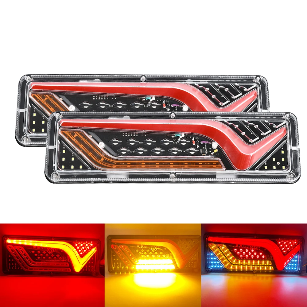 

12/24V Dynamic LED Truck Tail Light Turn Signal Rear Brake Light Reverse Signal Lamp Trailer Lorry Bus Camper Caravan Accessorie