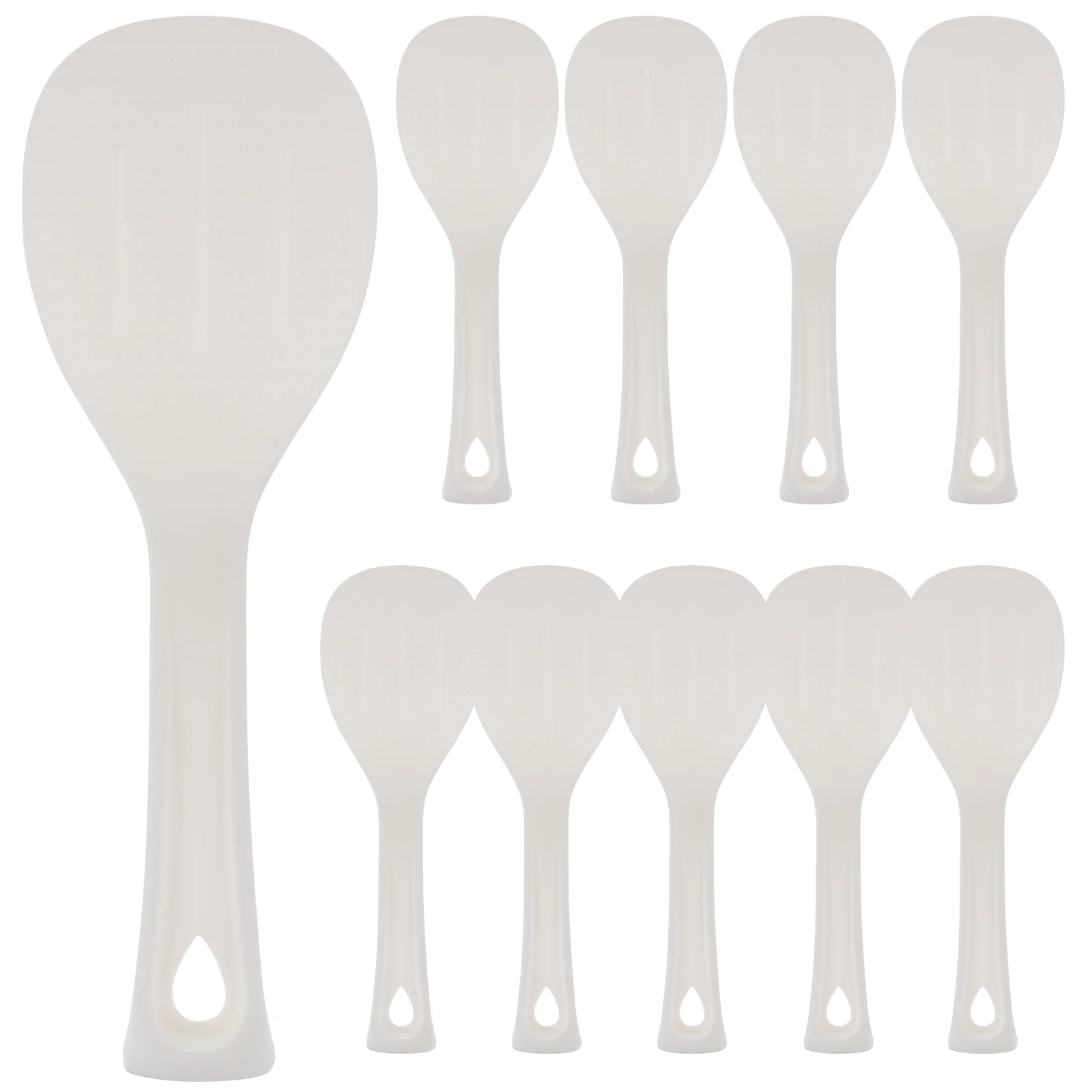 

10pcs Convenient Rice Spoon Plastic Rice Paddle Household Rice Spatula Kitchen Accessory