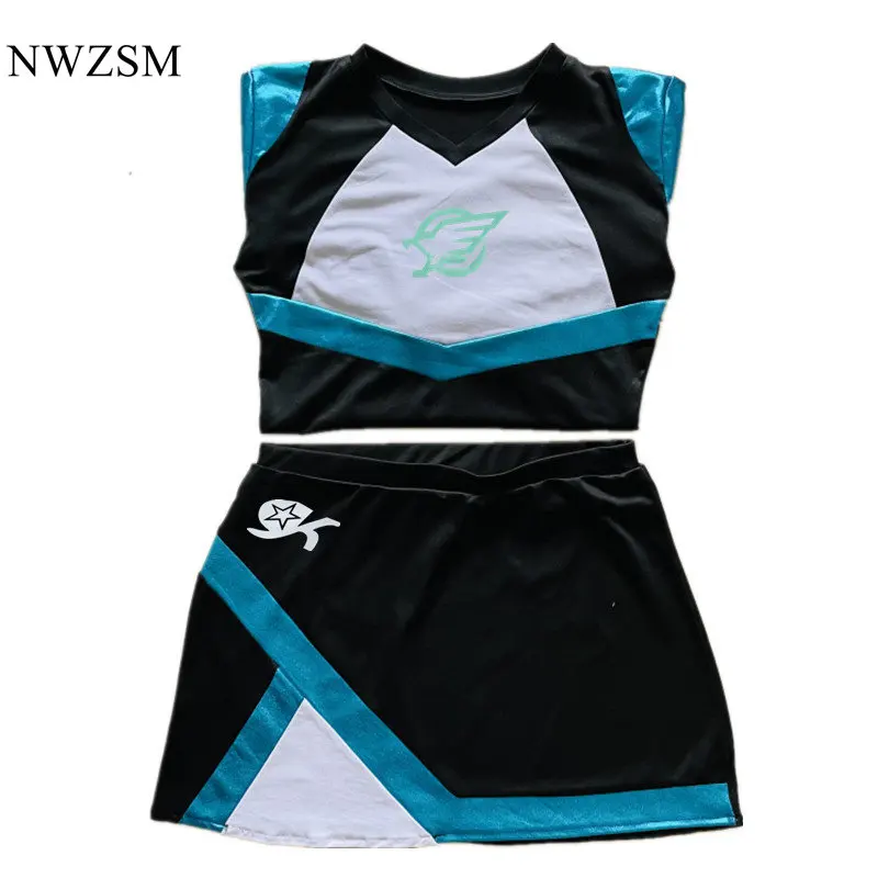 Euphoria Cheerleader Uniform Maddy Outfit Long Sleeve Crop Top with Mini Skirt Set High School Womens Cheerleading Costume images - 6