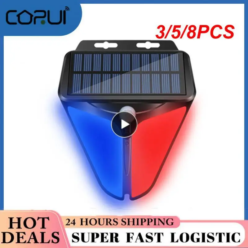 

3/5/8PCS Home Yard Outdoor Flash Alarm Lamp Solar Alarm Light Strobe Light Siren Ip65 Waterproof Alarm Siren Motion Sensor
