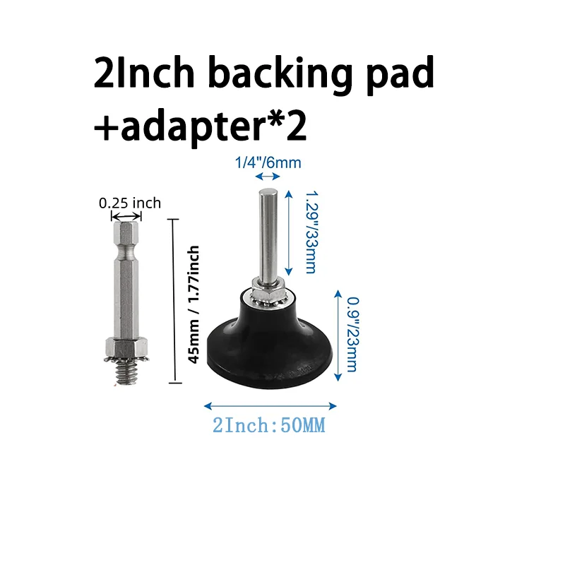 1/2/3 дюйма, 50 мм, шлифовальный диск с замком, держатель подложки, хвостовик 1/4 дюйма, абразивные инструменты и аксессуары для шлифовальных машин, резьба 6 мм и 6,35 мм