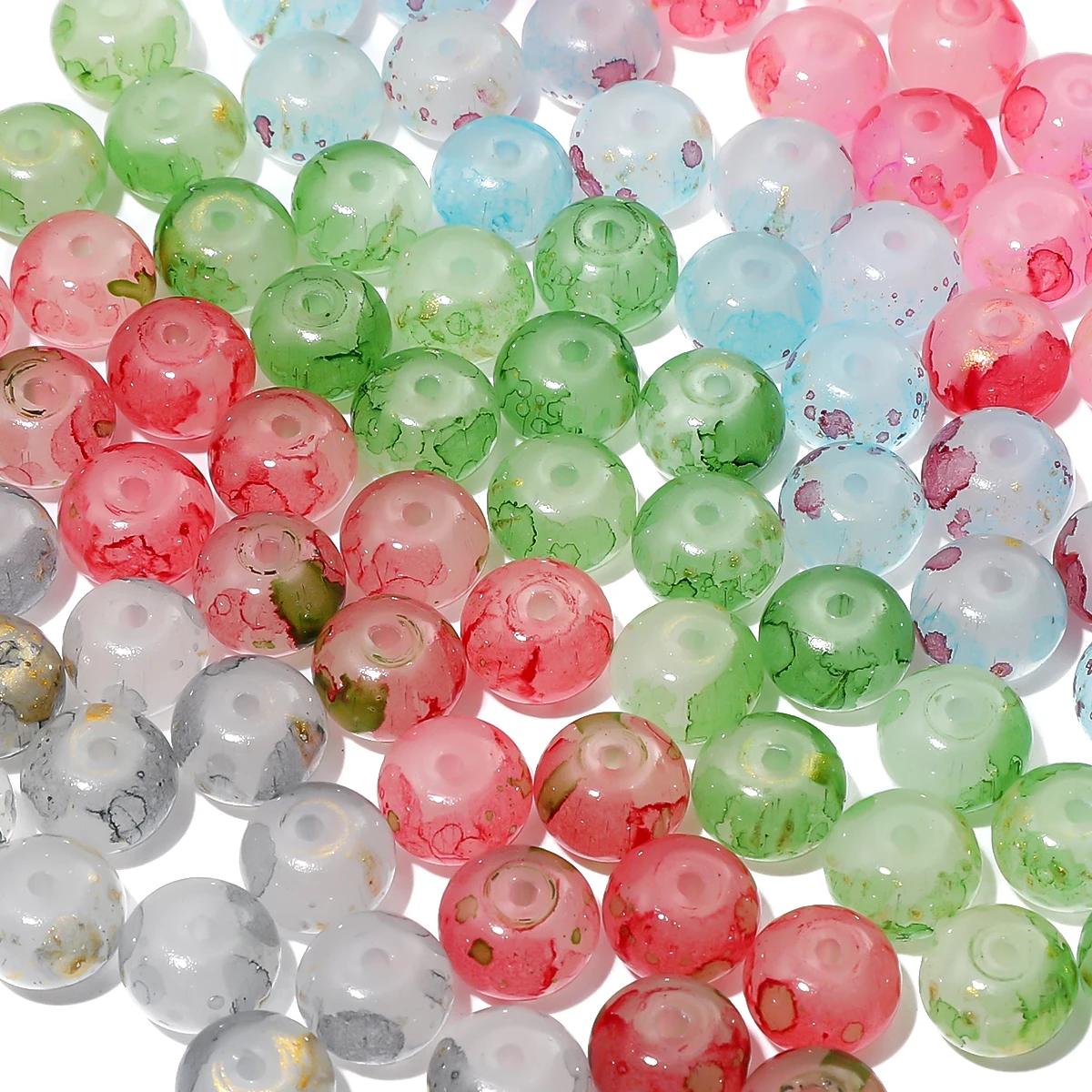 30 Шт. Стеклянные Бусины Ручной Работы Цвета Розового Золота Для Diy Браслетов