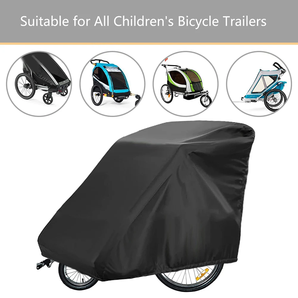 1pc Rain Cover For Chariot Child Single Double Bike Trailer 84*140*99cm Waterproof Uv Protector Storage Covers High Quality