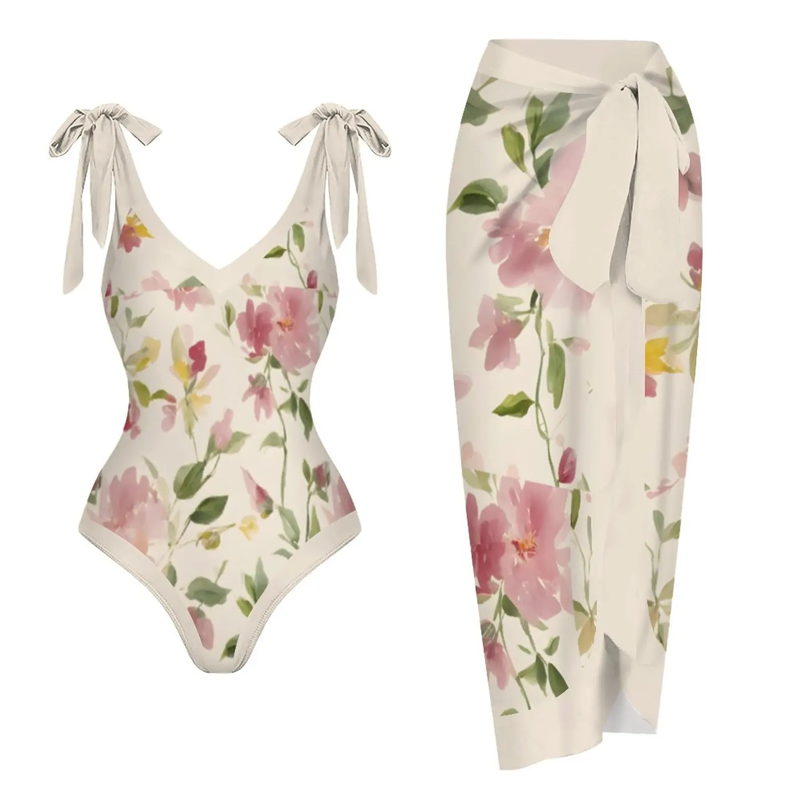 

Женский слитный купальник 2023 с юбкой, купальная одежда, накидка