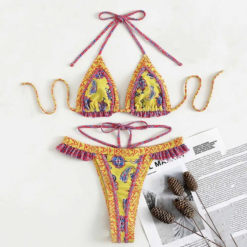 2 шт./компл. женский купальник 2022 комплект бикини в богемном стиле бюстгальтеры с