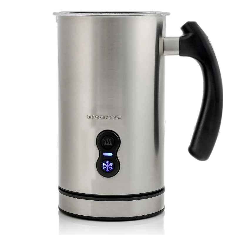 

Electric Double Wall Insulated Stainless Steel Milk Frother, Automatic Shutoff Portable Hot Cold Foam Maker Perfect Milk Steamer