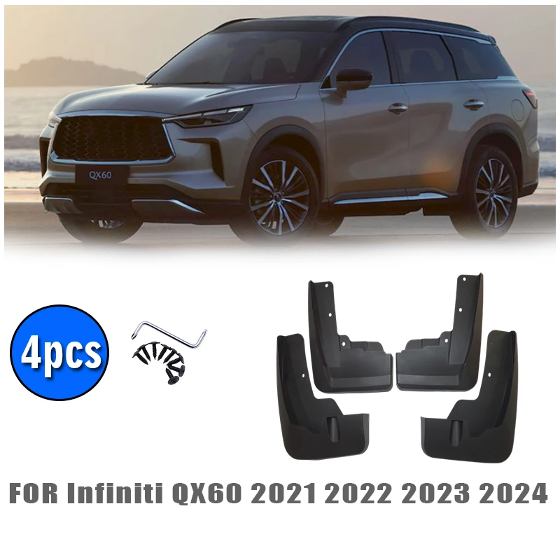 

Front Rear 4pcs FOR Infiniti QX60 Mud Flap Guards Splash Mudflaps Car Accessories Mudguard Fender 2021 2022 2023 2024