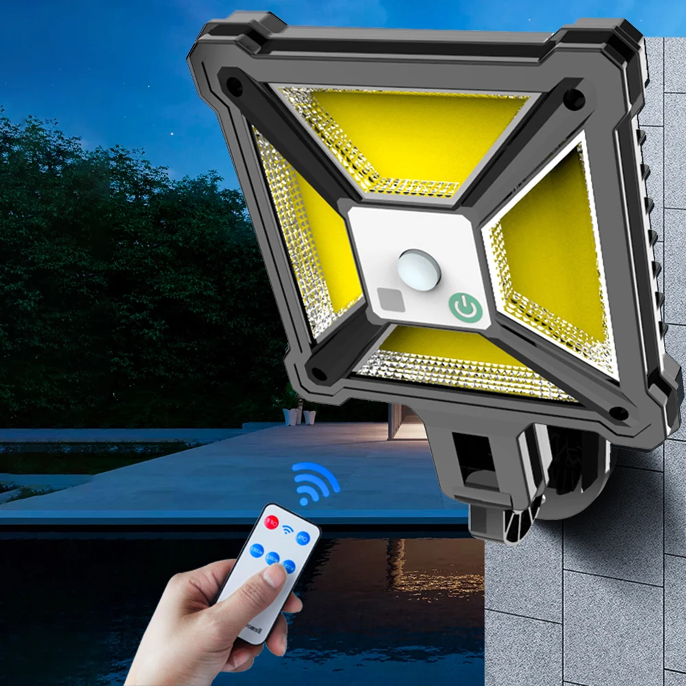 

LED Solar Lights Motion Sensor Waterproof Wall Lamp with Remote Control Outdoor Sunlight Street Spotlights Garden Decoration