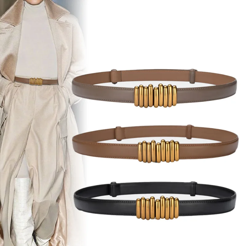 Luxury belt when the female can be adjust small waist sealing lady leather belt with a leather belt decorated with skirt