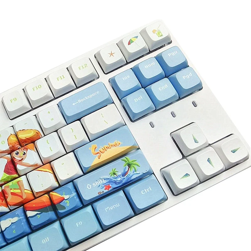 

Surf Keycaps 108 Keys PBT Keycaps XDA Profile DYE-SUB Custom DIY 61.87.104.108 GK61 Set for Mechanical Keyboard TM680