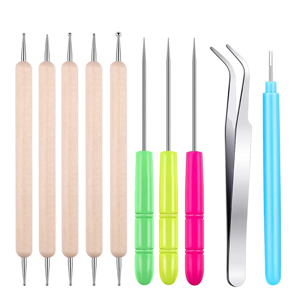 

Набор инструментов «сделай сам», 10 шт., стилус с двойной головкой для тиснения, игла для квилтинга, ручка с пинцетом для скрапбукинга, рисова...