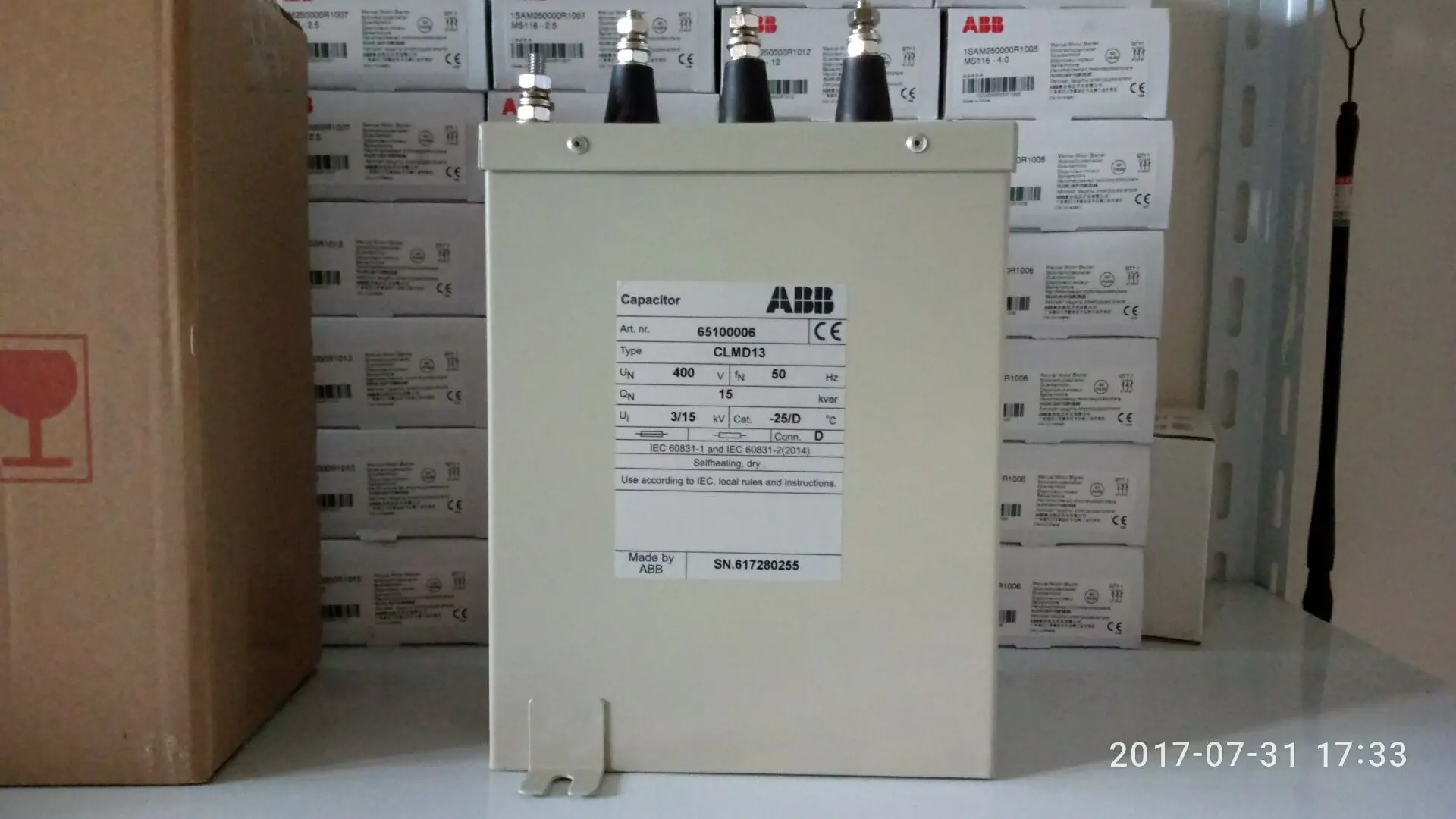 Оригинальный подлинный ABB конденсатор CLMD53/40 Квар 400 В 50 Гц 65100012