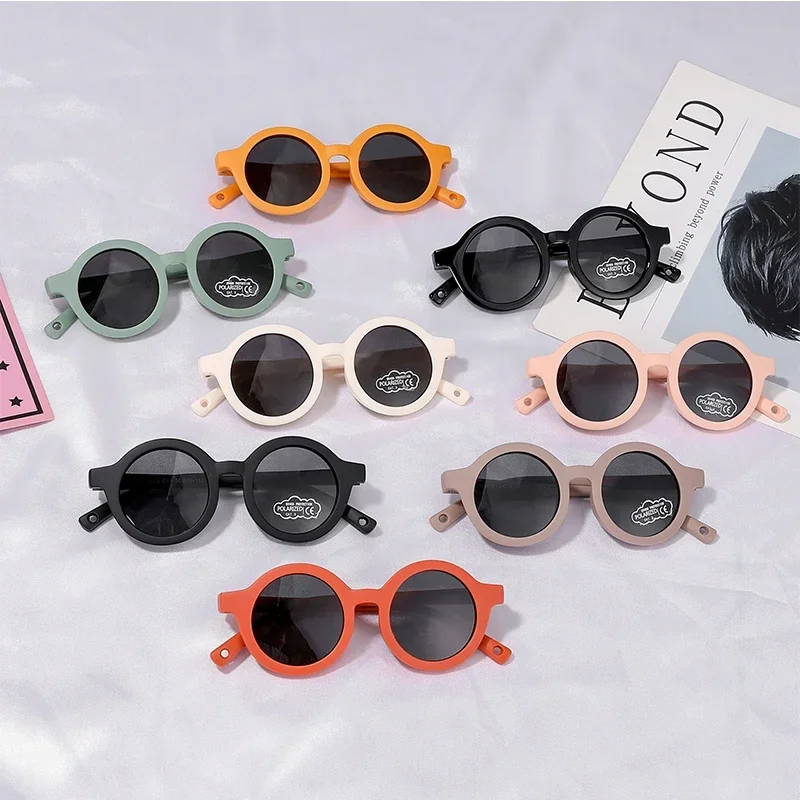 

New Silicone Sunglasses Baby Polarized Round Sunglasses Flexible Rubber with Toddlers Newborn Babies Ages 0-36 Months
