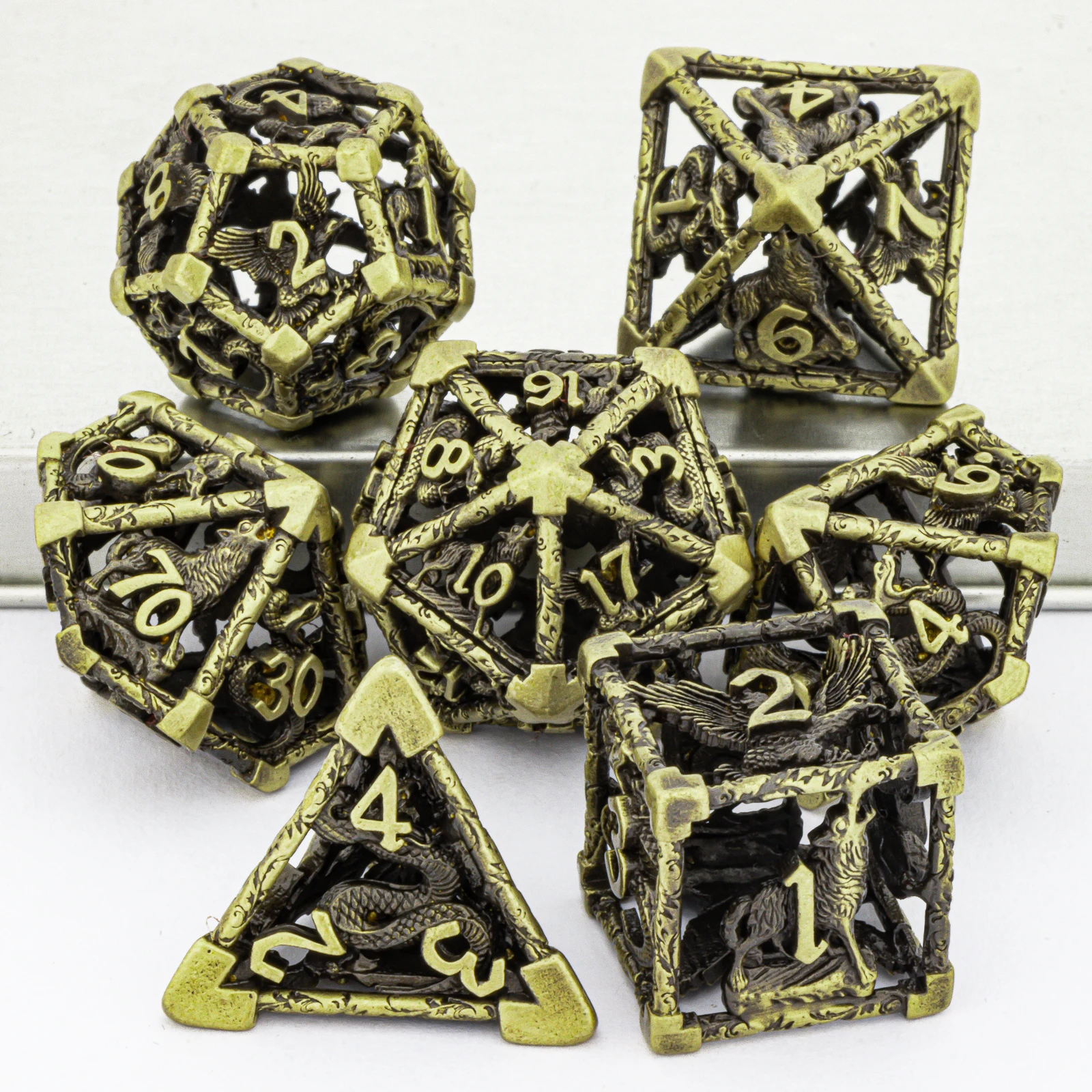 D и Орел волк змеевидный Металлический Набор игральных костей полигедрические