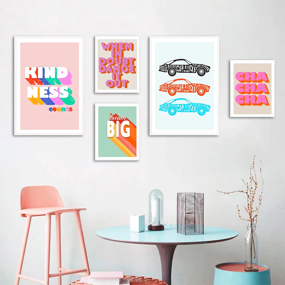 Абстрактные цветные тексты хип-хоп типографическая Настенная картина холст без