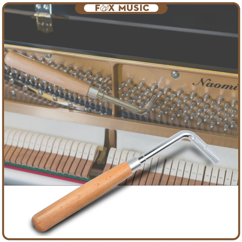 Martillo de afinación de Piano, herramienta de reparación de Piano, sintonizador de llave de mango de madera sólida recta, palanca de Piano portátil