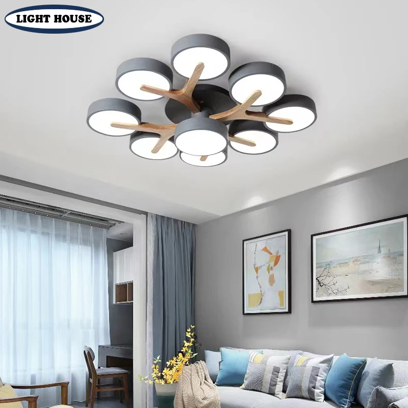 

Modern Led Ceiling Lights Living Room Chandelier Bedroom Wooden Pendant Lights Kitchen Ceiling Lights Home Decor Lights Fixture