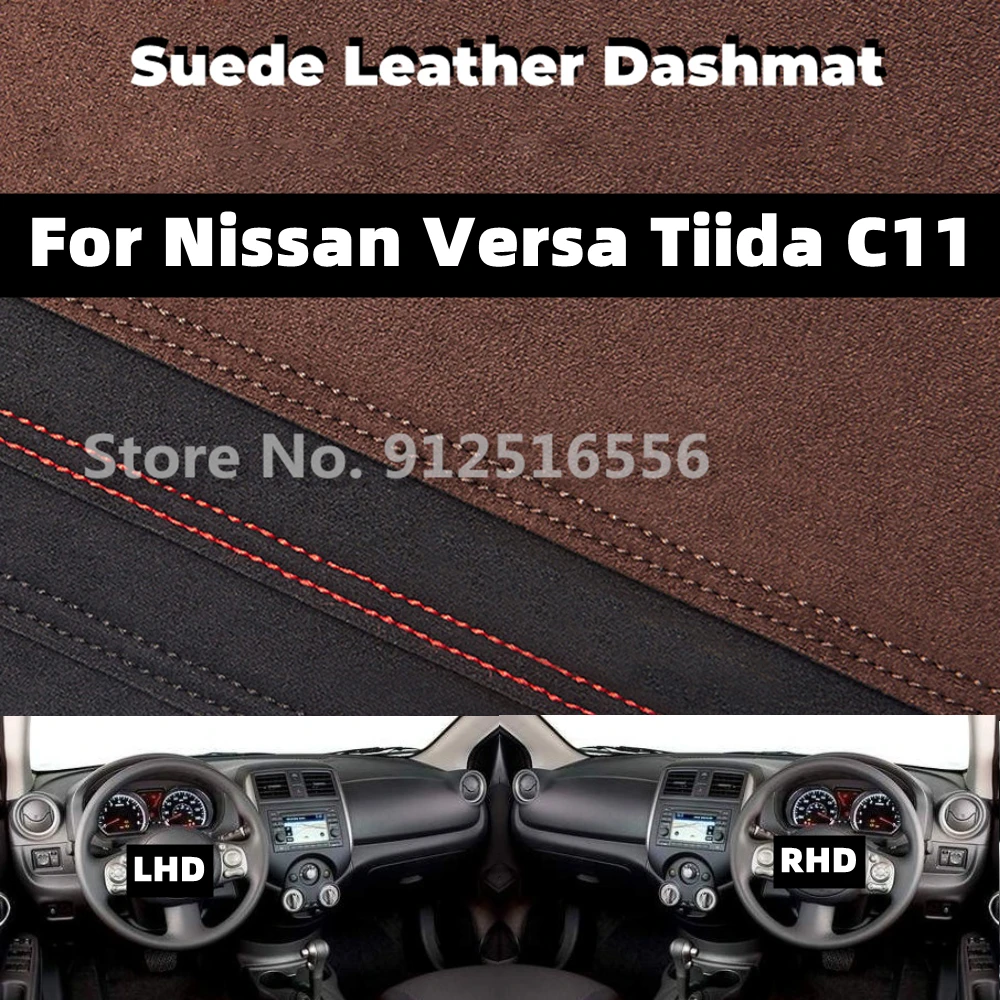

Car Suede Dashmat Dash Mat Dashboard Cover Non-Slip Sun Shade Accessories For Nissan Versa Tiida C11 2004 2005 2006 2007 2010