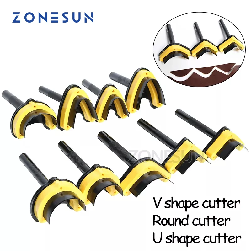 ZONESUN DIY Leather Corner Cutter Kits Manual Belt Round Cut Punch Belt Round Shape Tools Corner Radius 5/10/20mm Leather Fillet