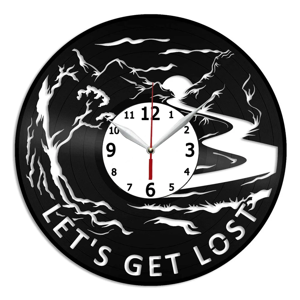 

Lets Get Lost Vinyl Wall Art Clock for Home Decor - Living Room Kitchen Wall Art - 12 Inches