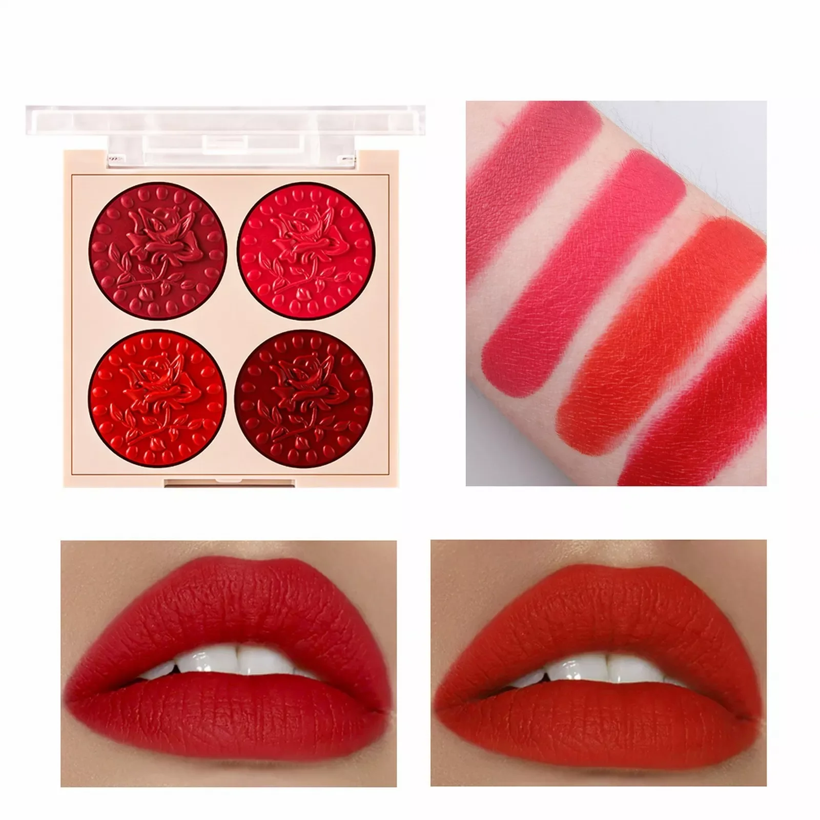 

NEW2023 Embossed Lipstick Set Non Stick Cup Non Fading Lipstick Plate Velvet Long Lasting High Pigment Nude Waterproof Lip Gloss