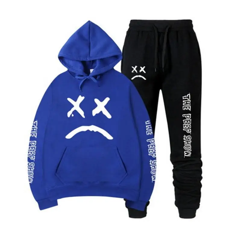 Rip Lil Peep Hoodie Sweatshirt Sets Mannen/Vrouwen Winter Warm Fleece Hoodies Sweatshirts+Joggingbroek Suits Hip Hop Trui hooded