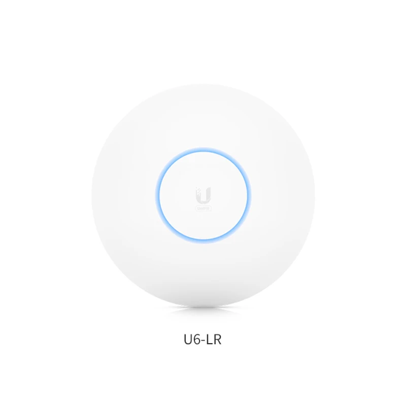 

UBIQUITI UniFi U6-LR WiFi 6 большой радиус действия Wi-Fi 6 беспроводная точка доступа 3 Гбит/с 5 ГГц (4x4 Φ и OFDMA) и 2,4 ГГц (4x4 MIMO)