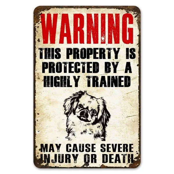 

Vintage Pekingese Dog Metal Tin Sign 8x12 Inch Retro Home Kitchen Outdoor Garden Wall Decor