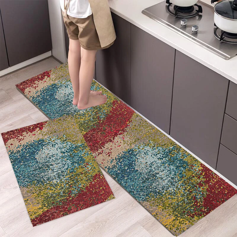 

Colorful fade Carpet Rugs Floor Non-Slip Tapices Kitchen Door Foot Mat Living Room Decoration Home Decor M78