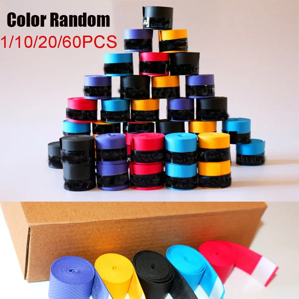 1/10/20/60PCS Multicolor Badminton Racquet Hot Firm Absorbed Wraps Tennis Racket Overgrips Anti-skid Sweat Tape