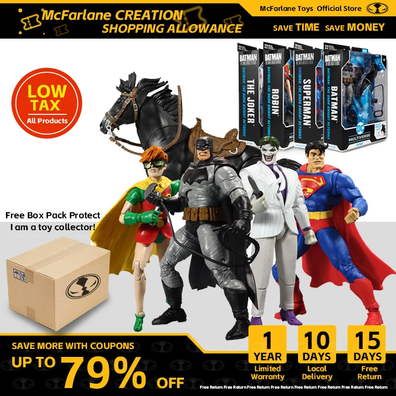 

McFarlane Toys Batman The Dark Knight Returns Bundle Set (4) w/Build-A-Horse Action Figure Toys Collection Doll Model DC