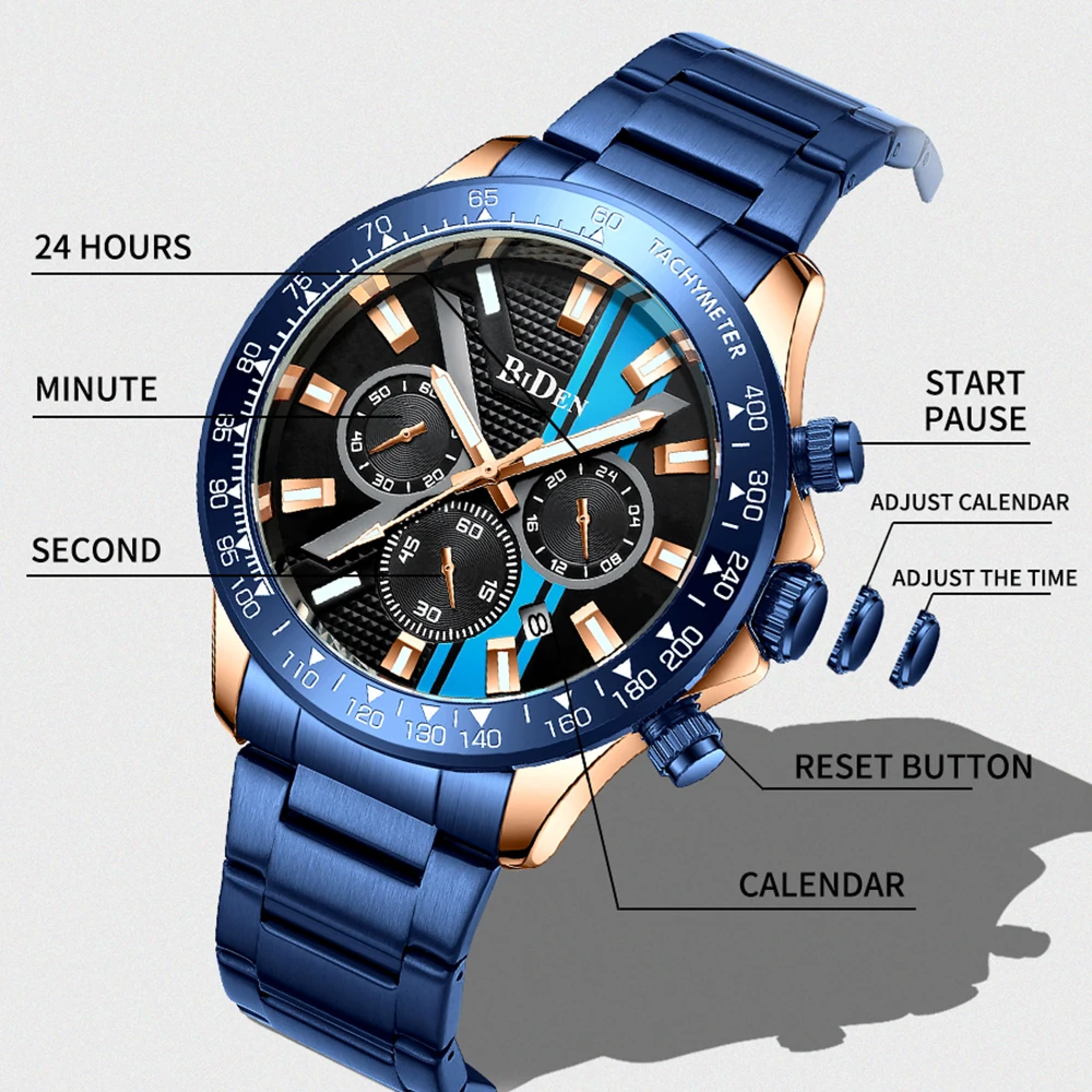 Новинка 2022 мужские часы многофункциональные спортивные водонепроницаемые с