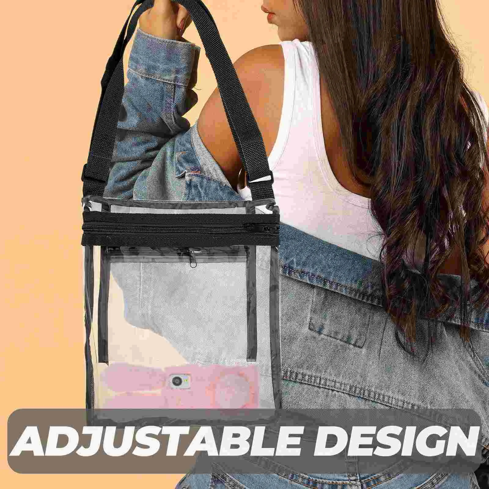 4 Pack Transparent Wallet Tote Bag Beach Crossbody Clear Stadium Phones Pu Miss Coin Purse