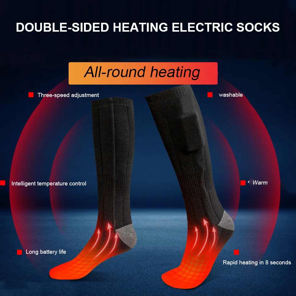 New Winter Heated Socks Remote Control 3 Heats Adjustment Electric Heating SocksRechargeable Thermal Foot Warmer For Men Women