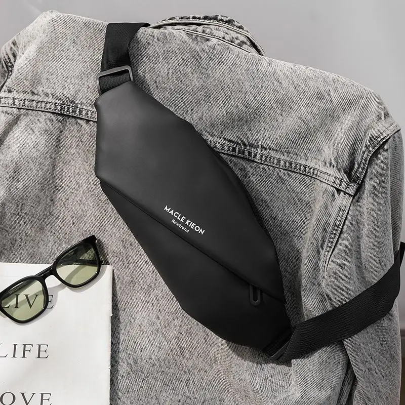 Magnetic Snap Button Fashionable Chest Bag Young Boy Chest Bag Casual Waterproof Messenger Bag Male Motorcycle Riding Waist Bag