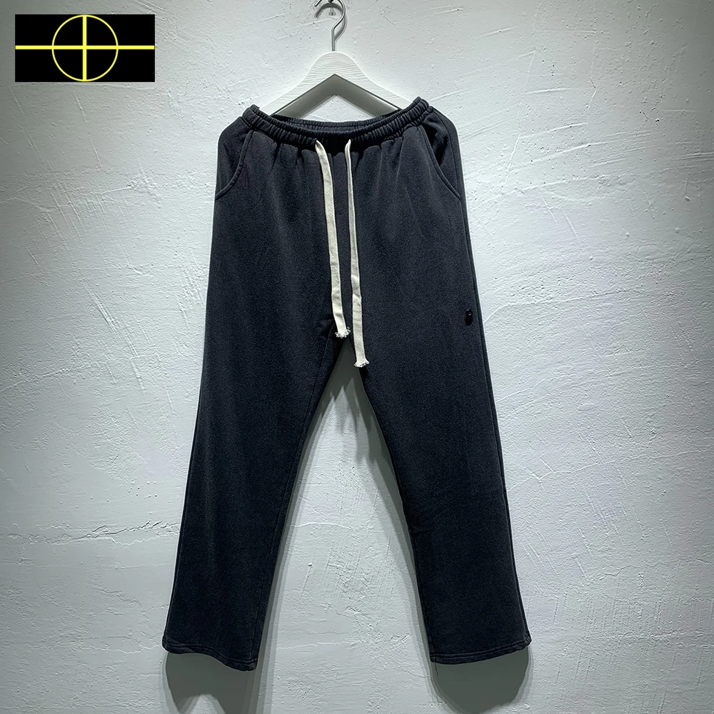 

22SS Side Patch Embroidery Pants Men Women Faded Casual Sweatpants Men Compass Badge Straight Trousers