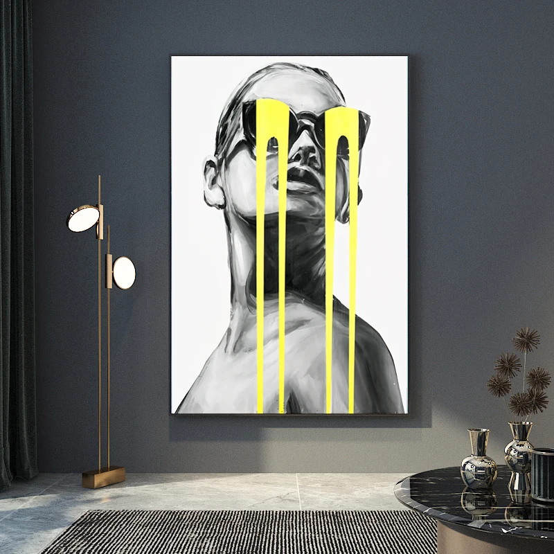 

Modern Artist Work Black White Abstract Figures Posters Prints Bat Women Canvas Painting Wall Pictures Living Room Decor Cuadros