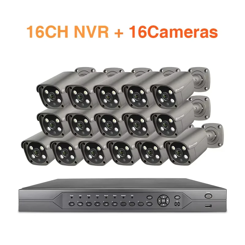 

Techage 16CH 5MP PoE NVR Kit система видеонаблюдения