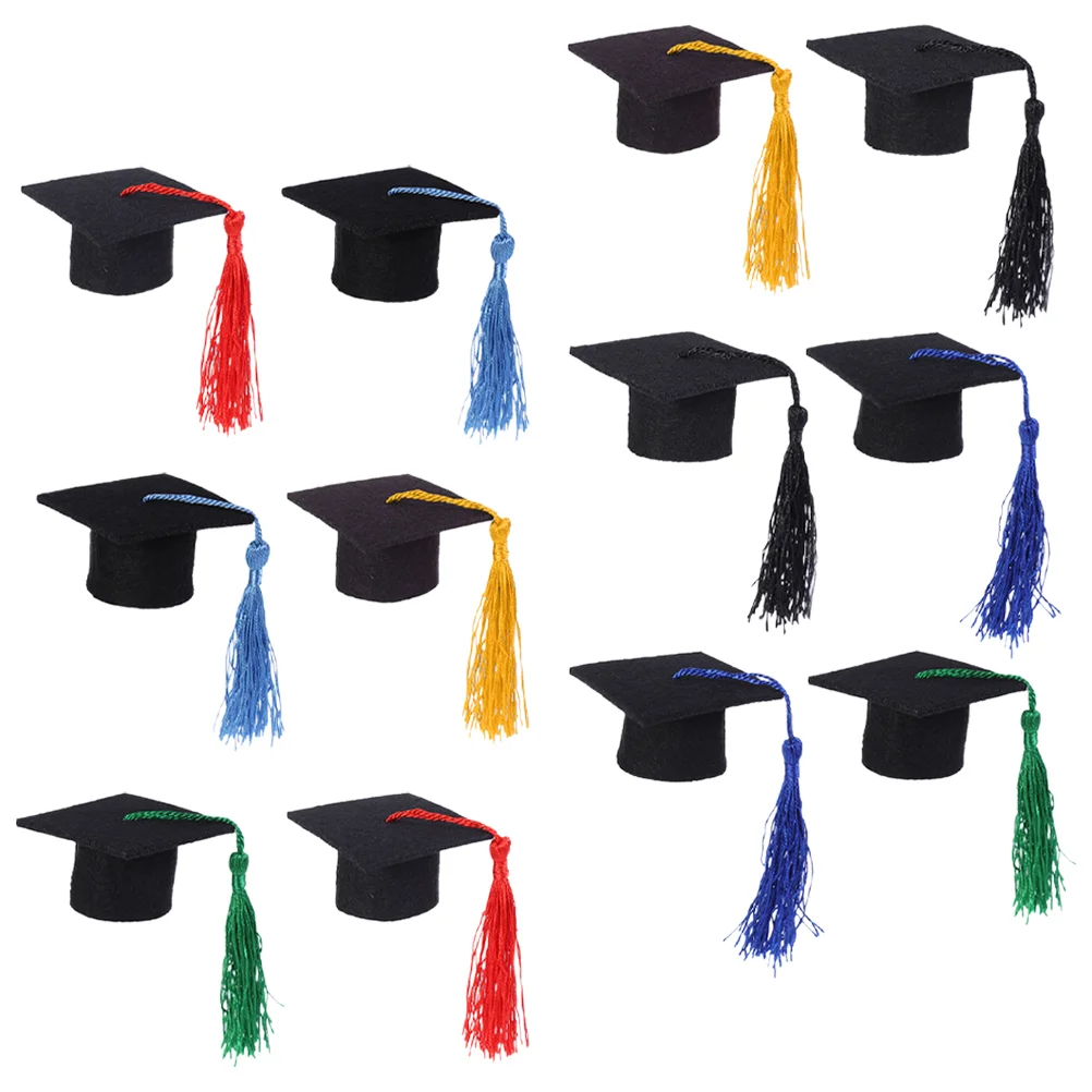 

12 pcs Mini Cute Graduation Cap Party Graduation Hat for Bottle Decor