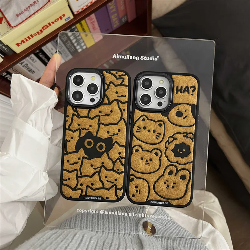 

Cute Cartoon Cat Animals Phone Case Cover for IPhone 11 12 13 14 15 Pro Max Shockproof Cases for IPhone 15 Pro Max Case