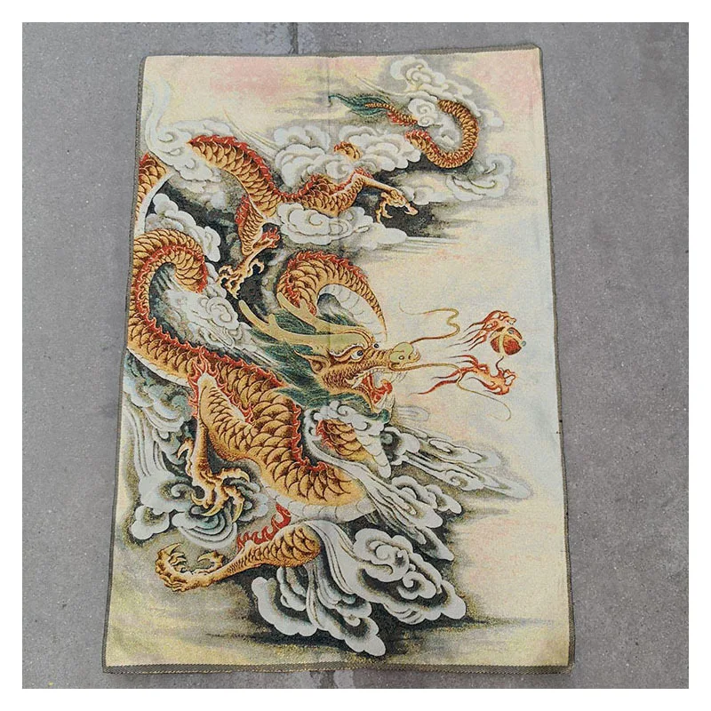 

36" Chinese Cloth Silk 12 Zodiac Animal Dragon Painting Mural Home Decoration