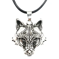 nostalgia goth wolf head pendant viking jewelry wolf amulet and talisman necklace men women jewelery