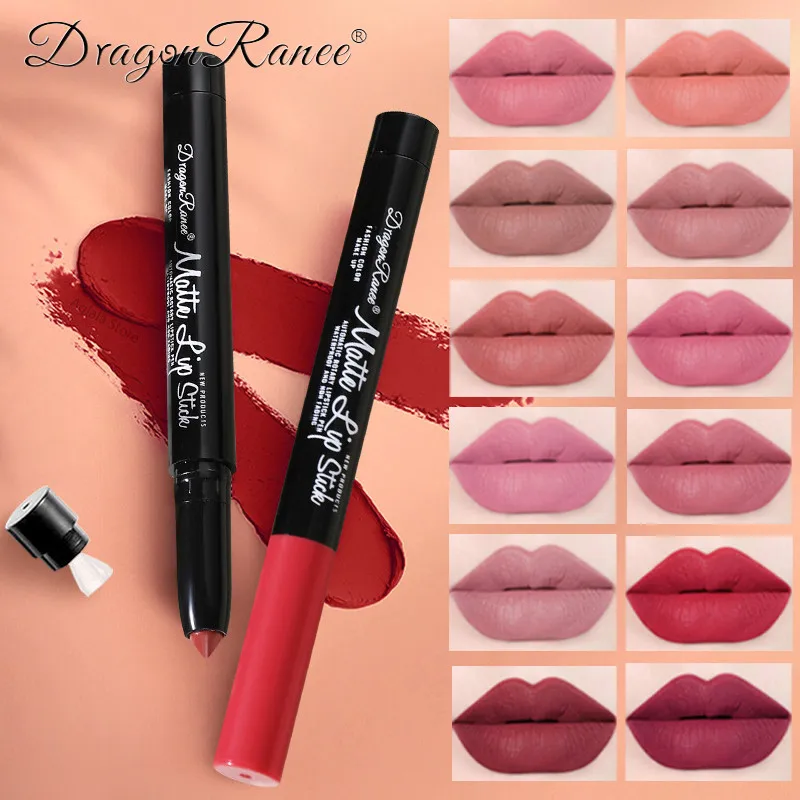 

Matte Lipstick Pen Automatic Rotary Lipstick Pencil Waterproof Non Fading Lip Liner 12 Colors Sexy Red Tint Lip Makeup Cosmetics