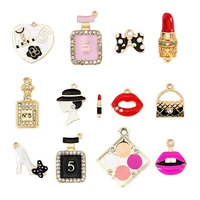 10pc lovely girls bow mouse lipstick highheel charms pendants for necklaces earrings keychain diy jewelry making accessory