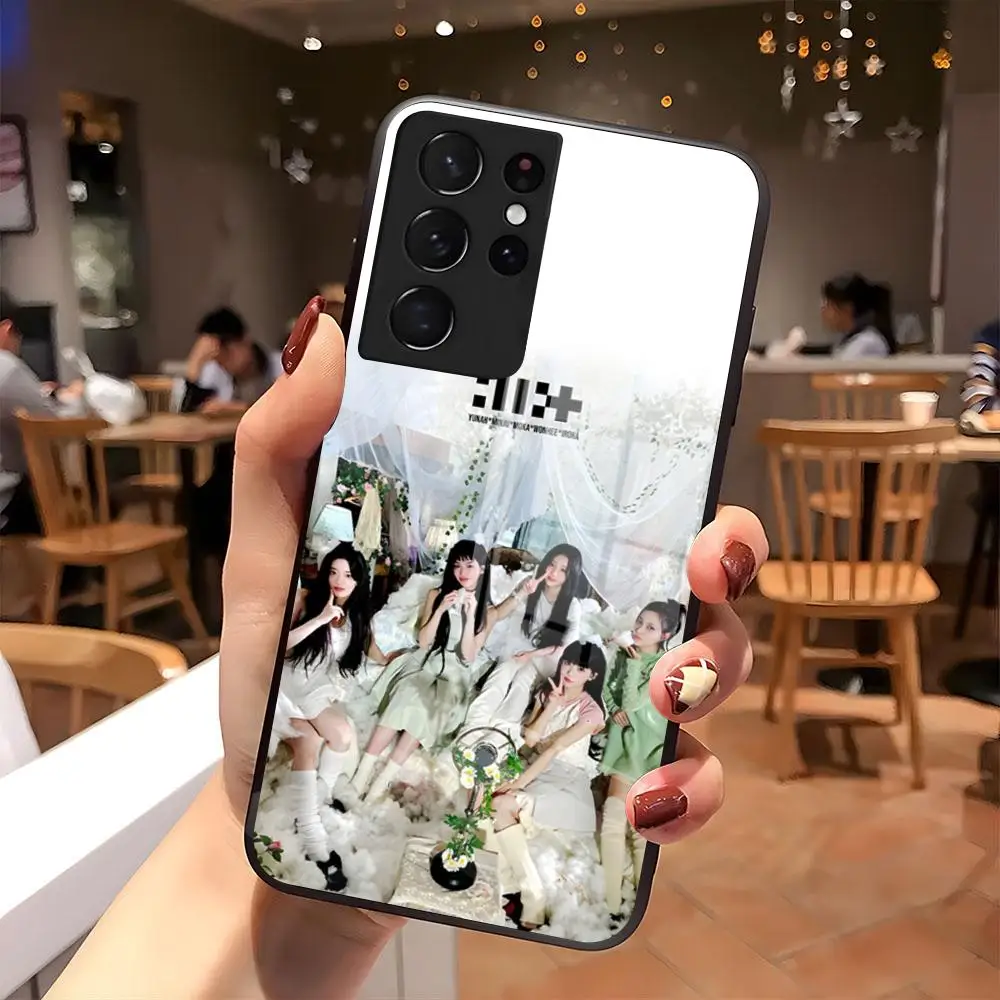Фото Чехол для телефона KPOP I-ILLIT для Samsung S26 S25 S24 FE S23 S22 S21 Plus S20 Ultra Note20Ultra, черный стеклянный чехол №4