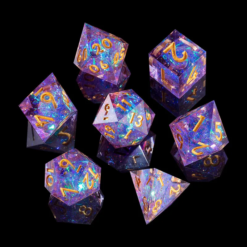 Мини-планеты фиолетовая серия наборы костей DND из полимерной смолы игральные